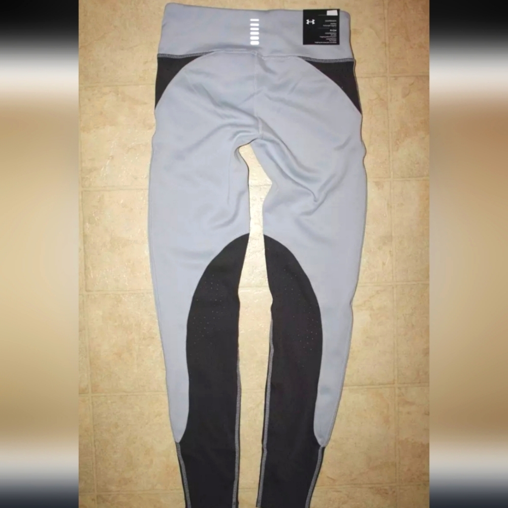 Under Armour Gray and Black Compression Leggings Speed Pocket NWT Size Medium